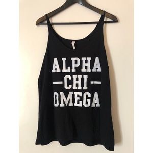 Alpha Chi Omega Slouchy Black Tank
